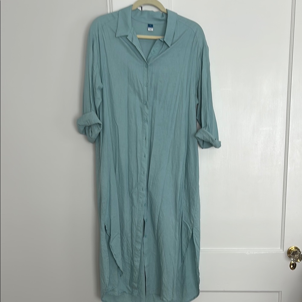 Old Navy Seafoam Green Shirt Dress/Coverup
